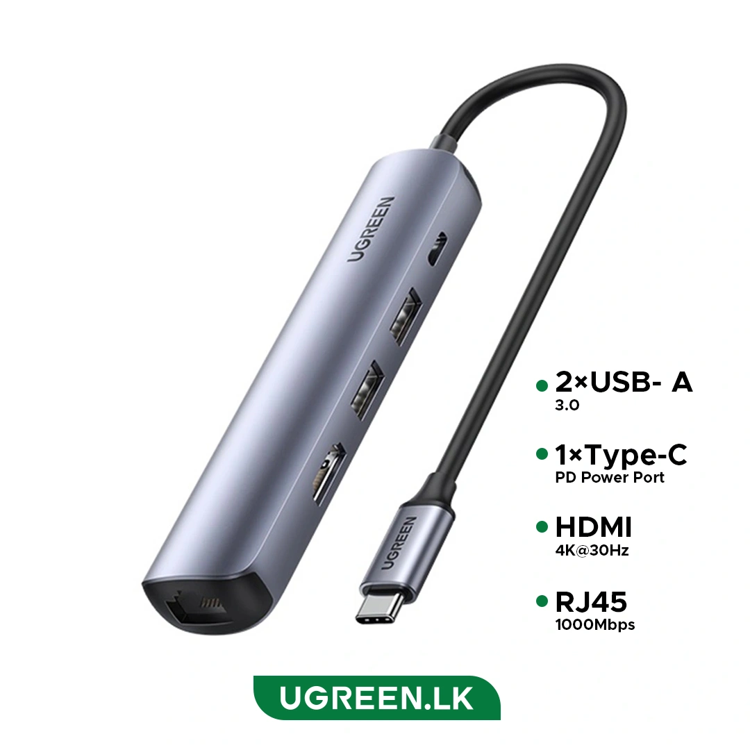 UGREEN 5 – in – 1 Type C HUB – CM418 – 10919 – 18 Months Warranty