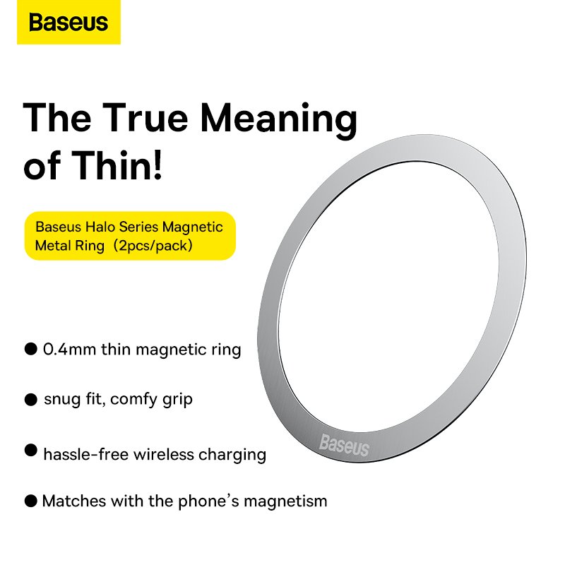 Baseus Halo Series Magnetic Metal Ring 2pcs/pack Silver – PCCH000012