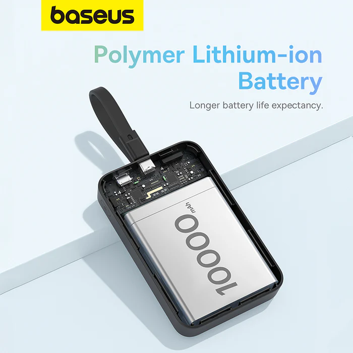Baseus Magnetic Mini 10000mAh 20W Wireless Lighting Cable Power Bank – 1 Year Warranty