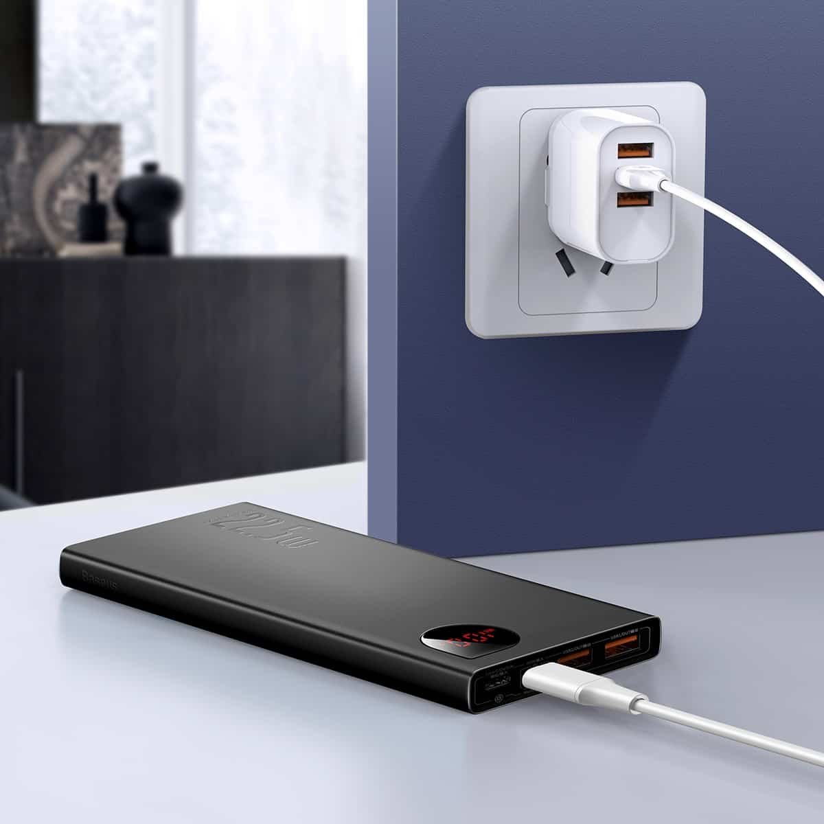 Baseus 10000mAh 22.5W Adaman Metal Digital Display Quick Charge Power Bank- 1 Year Warranty – 1 Year Warranty