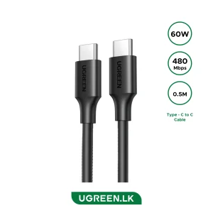 UGREEN 0.5 Meter 60W Type C to Type C Cable – US286 – 50996 – 18 Months Warranty