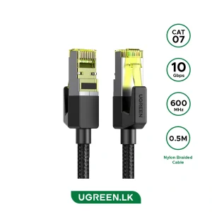 UGREEN 0.5 Meter Cat 7 Round Braided Ethernet Cable – NW150 – 80420 – 18 Months Warranty