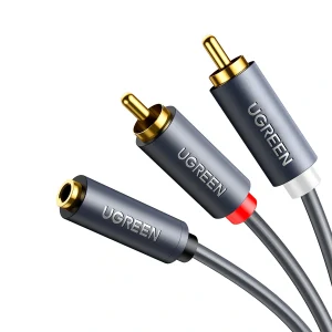 UGREEN 1 Meter 3.5mm Female to 2 RCA Male Audio Cable – AV102 – 10588 – 18 Months Warranty