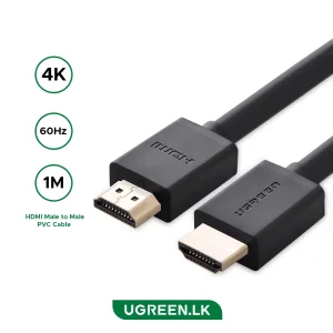 UGREEN 1 Meter 4K@60Hz HDMI Male to Male Cable – HD104 – 10106 – 18 Months Warranty