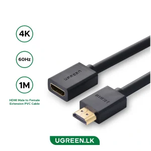 UGREEN 1 Meter 4K@60hz HDMI Male to Female Extension Cable – HD107 – 10141 – 18 Months Warranty