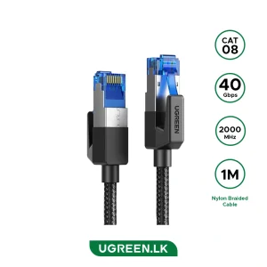 UGREEN 1 Meter Cat8 Pure Copper Ethernet Round Braided OD 5.5mm Cable – NW153 – 80429 – 18 Months Warranty