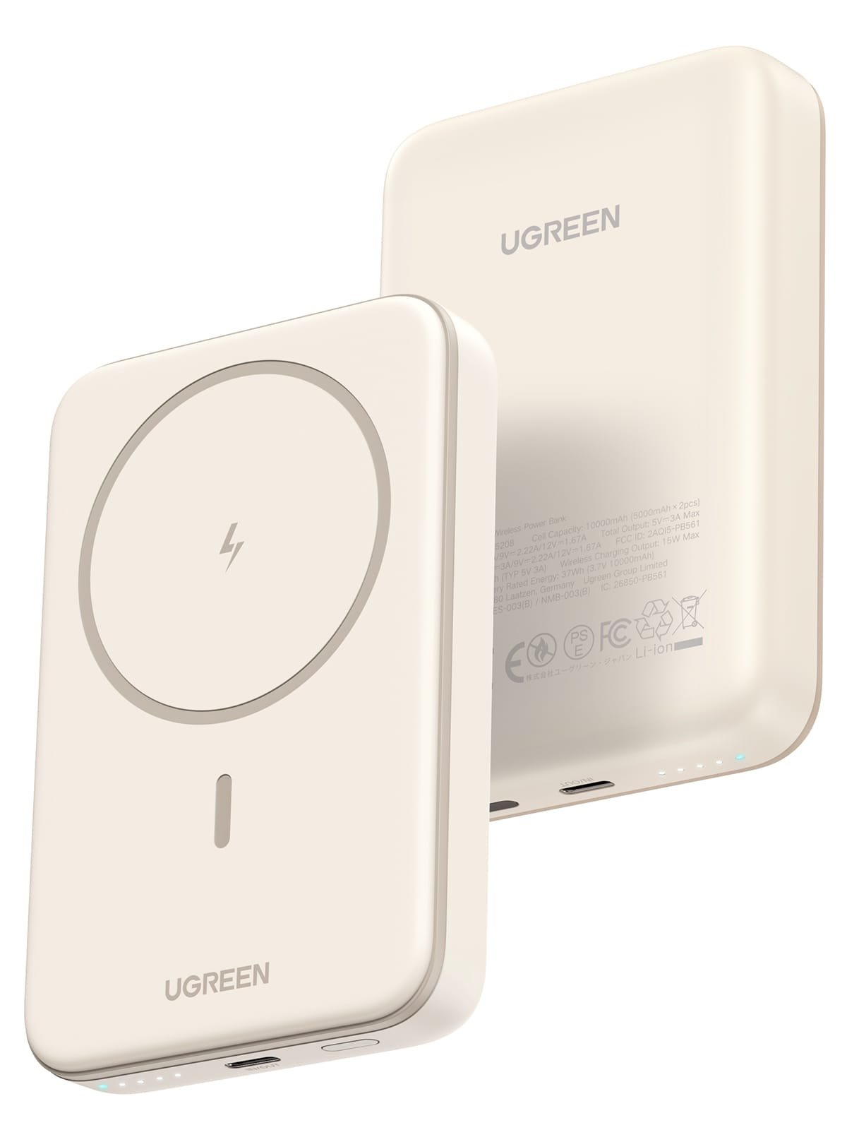UGREEN 10000mAh 20W Magnetic Wireless Power Bank White – PB561 – 25208 – 18 Months Warranty