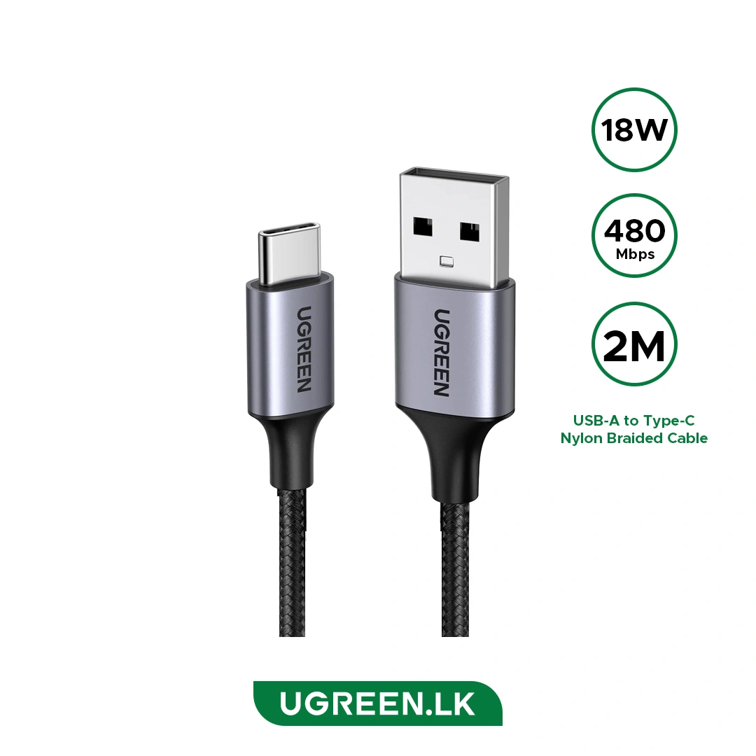 UGREEN 2 Meter 3Amp Max USB to Type-C Fast Charging Cable – US288 – 60128 – 18 Months Warranty