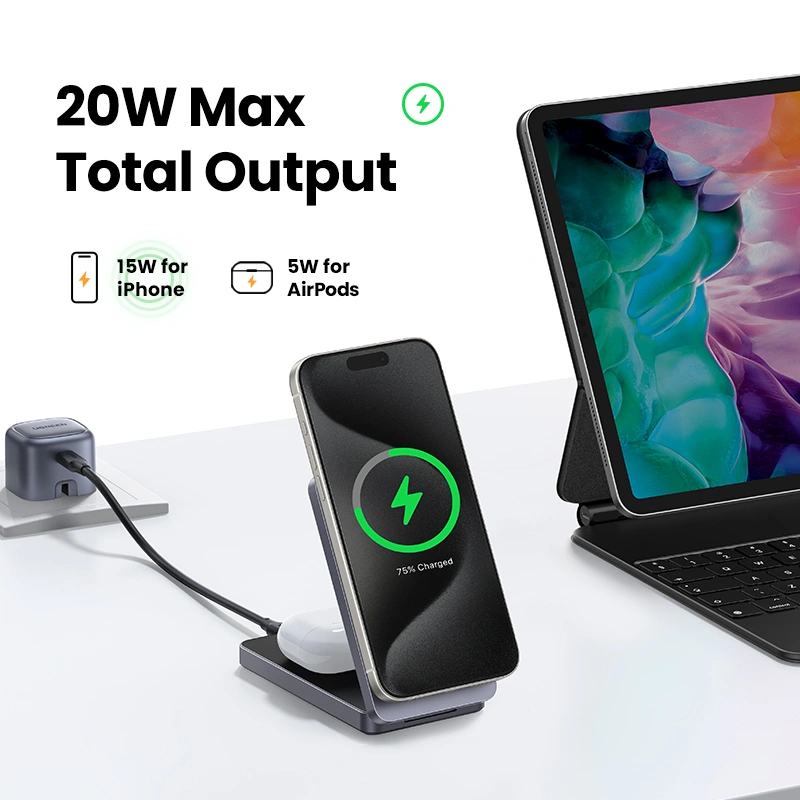 UGREEN 2-in-1 Qi2 Magnetic Wireless Charger – W706 – 45023 – 18 Months Warranty