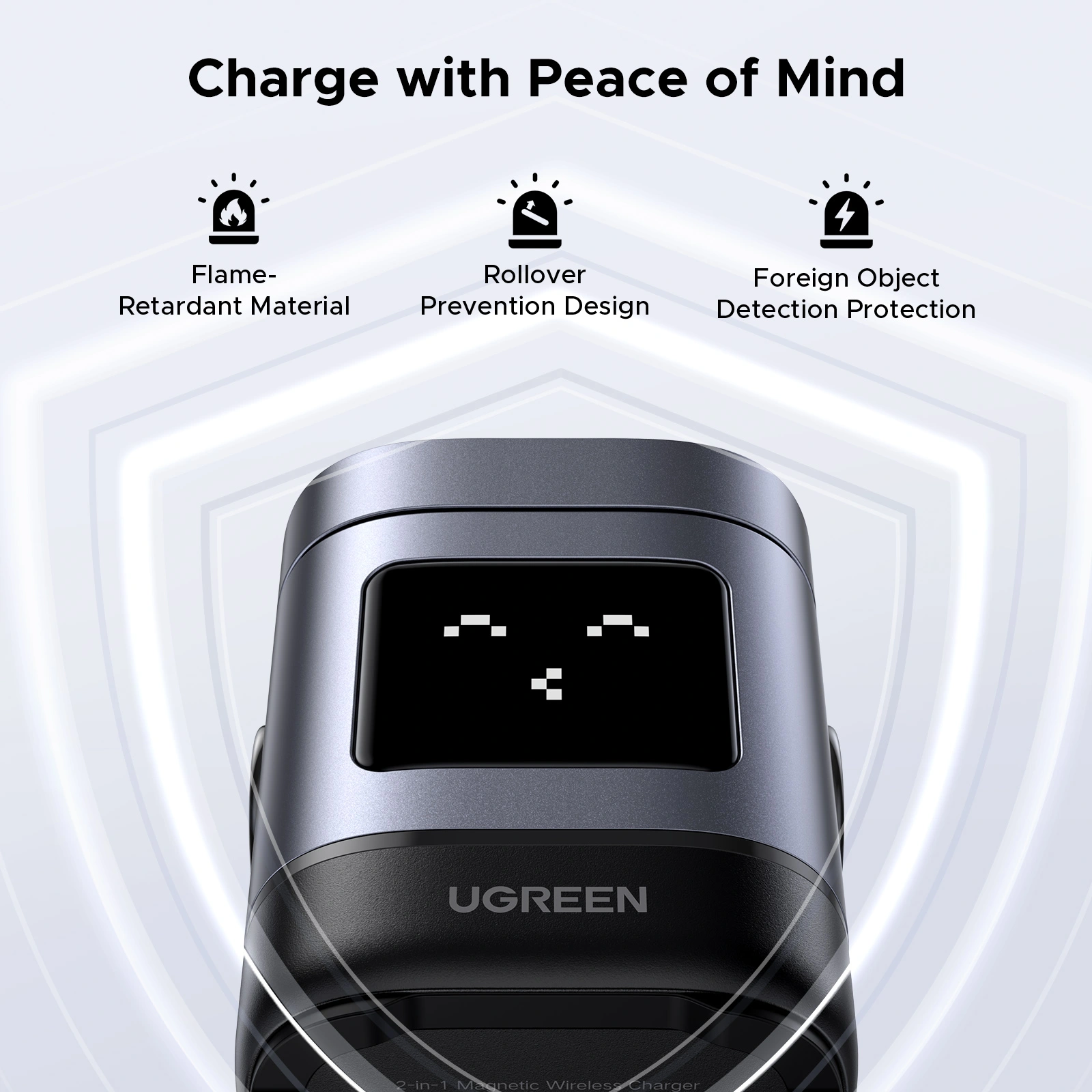 UGREEN 2-in-1 UNO Series Qi2 Magnetic Station Wireless Charger – W709 – 45775 – 18 Months Warranty