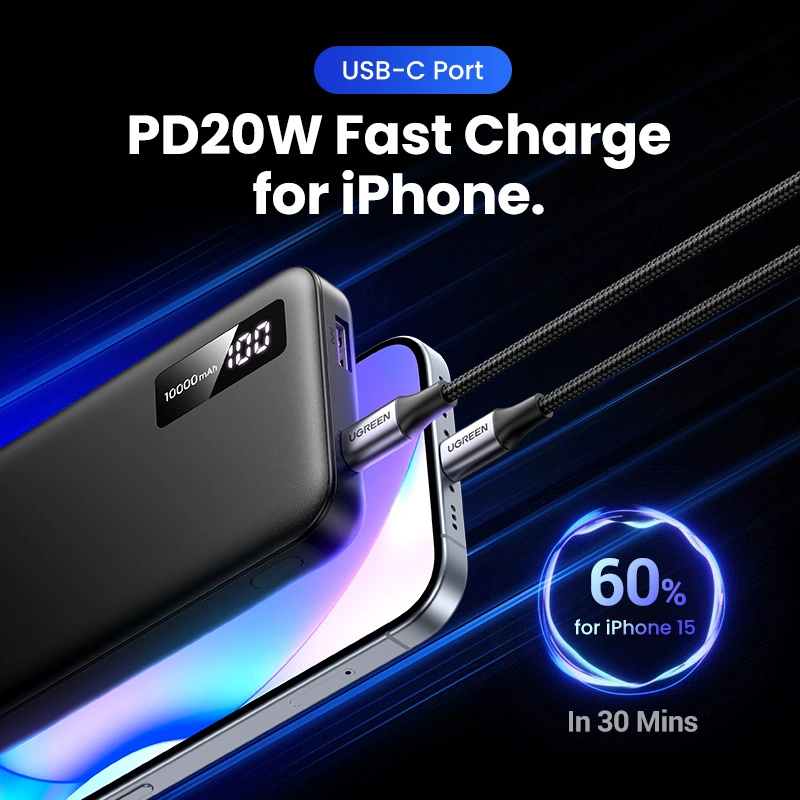 UGREEN 10000mAh 20W Two-way Fast Charging Power Bank – PB311 – 25742 – 18 Months Warranty