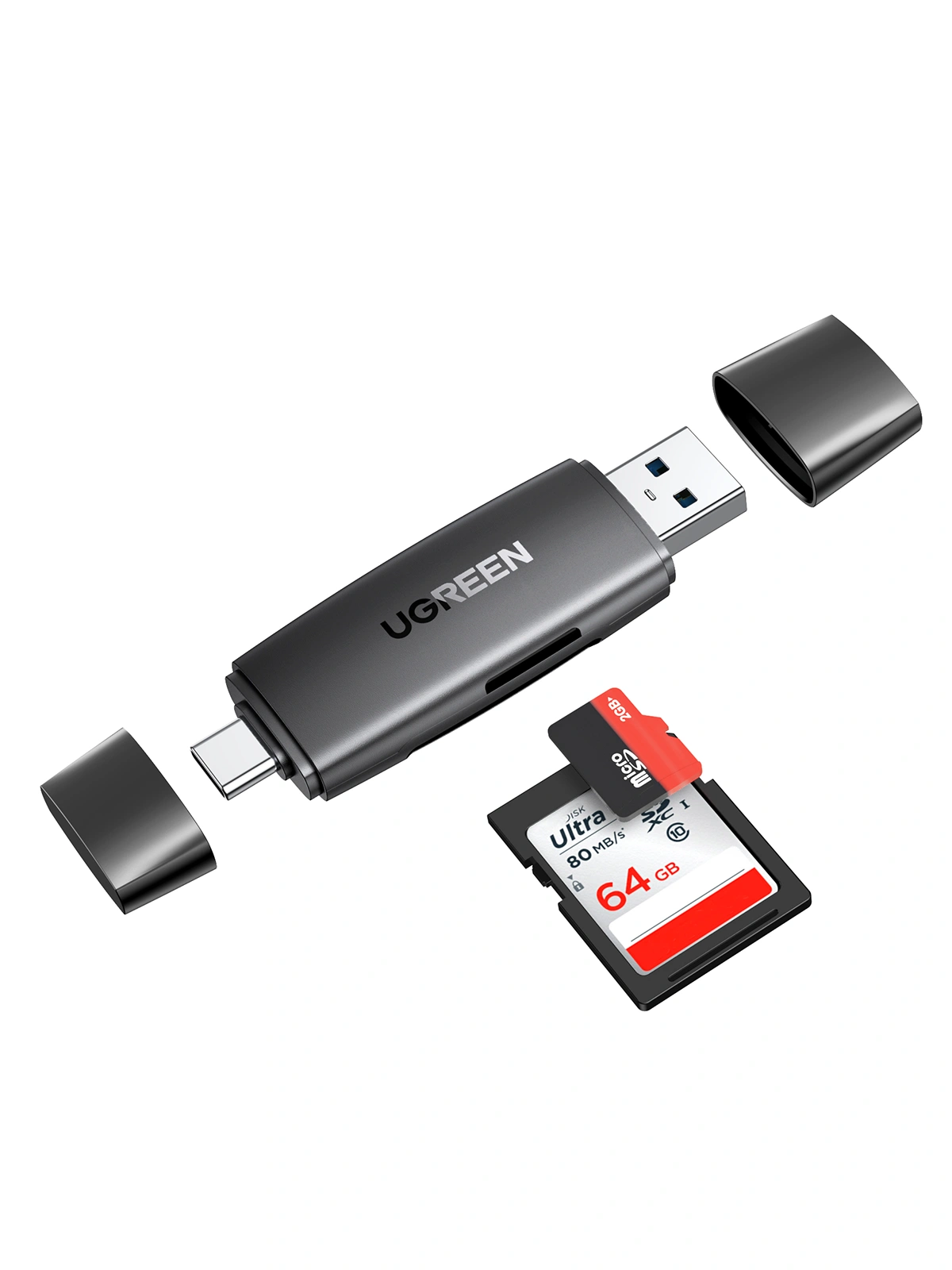 UGREEN 3.0 TF/SD Type-C and USB Multifunction Card Reader – CM304 – 80191 – 18 Months Warranty