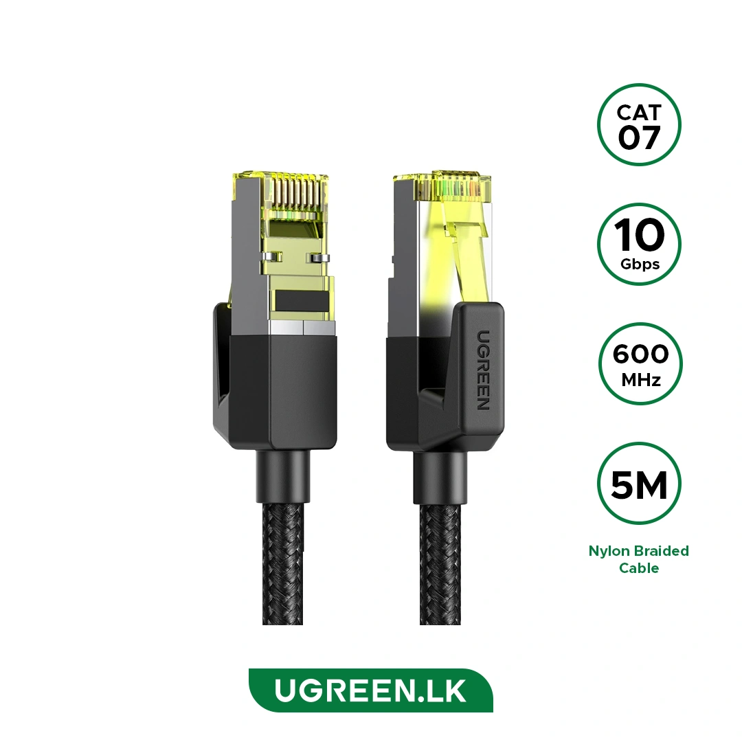 UGREEN 5 Meter Cat 7 Round Braided Ethernet Cable – NW150 – 80425 – 18 Months Warranty