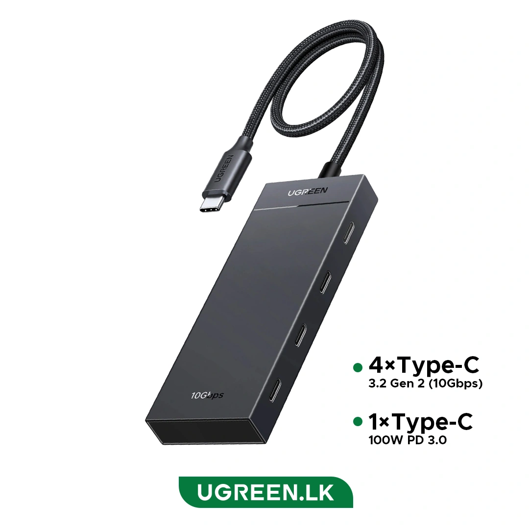 UGREEN 5 – in – 1 Type-c to 4 x Type-C 3.2 Gen2 speed up to 10Gpbs With PD Hub – CM806 – 55334 – 18 Months Warranty