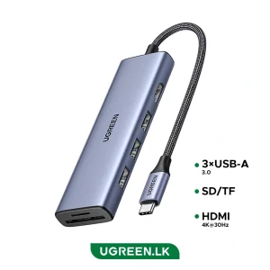 UGREEN 6 – in – 1 Converter Hub Type-C – CM511 – 20956A – 18 Months Warranty