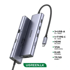 UGREEN 9 – in -1 Type-C Multifunction Hub – CM498 – 15600 – 18 Months Warranty