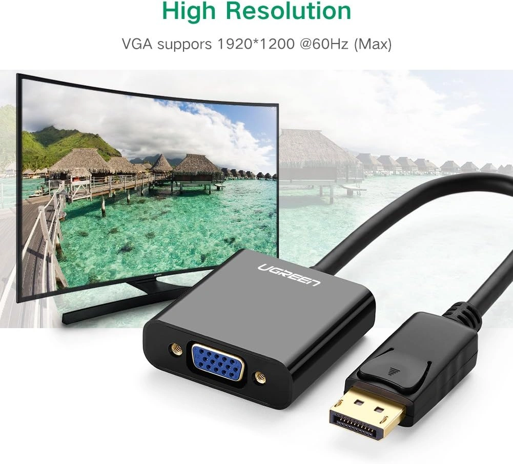 UGREEN DP Male to VGA Female Converter – DP109 – 20415 – 18 Months Warranty