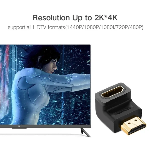 UGREEN HDMI 4K Male to Female Up-angled Connector – HD112 – 20110 – 18 Months Warranty