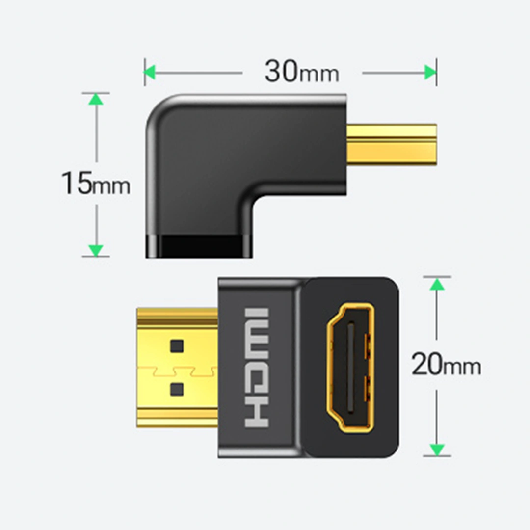UGREEN HDMI 4K Male to Female Up-angled Connector – HD112 – 20110 – 18 Months Warranty