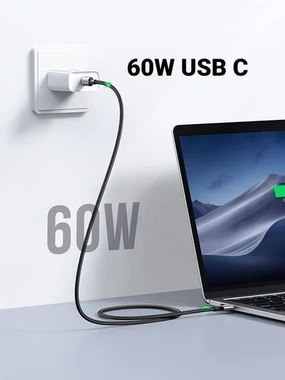 UGREEN 0.5 Meter 60W Type-C to Type-C PD Round Cable Nickel Plating Aluminum Shell – US261 – 50149 – 18 Months Warranty