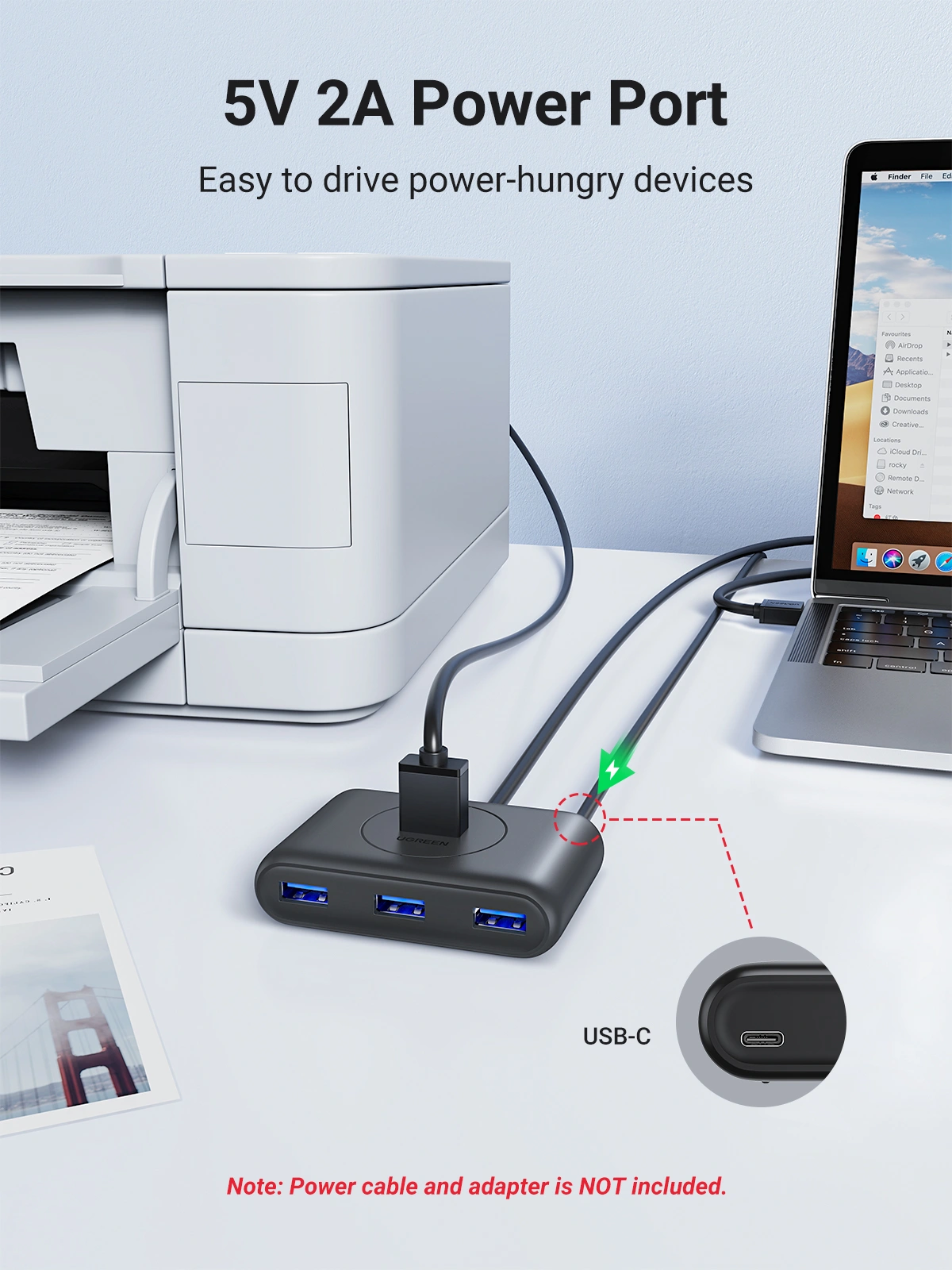 UGREEN 4 – Port USB 3.0 Hub with USB-A Port 0.5 Meter CR113 – 20290 – 18 Months Warranty