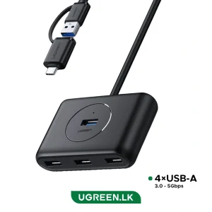 UGREEN 4 – Port USB 3.0 Hub with USB-C Port 1 Meter CR113 – 40850 – 18 Months Warranty