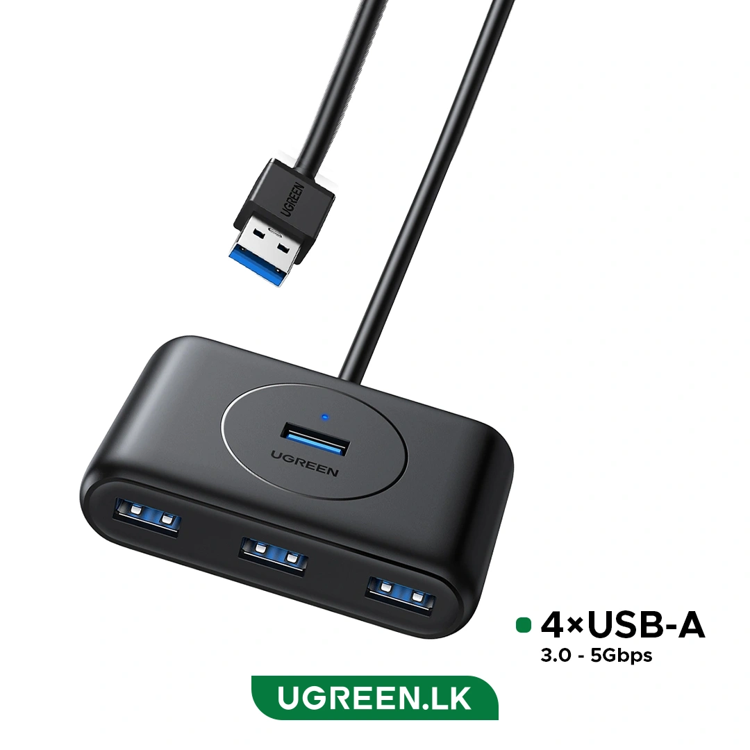UGREEN 4 – Port USB 3.0 Hub with USB-A Port 0.5 Meter CR113 – 20290 – 18 Months Warranty