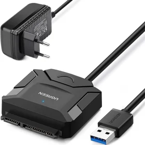 UGREEN USB to SATA Hard Drive Converter Cable for 2.5” and 3.5” (with Charging Adapter) – CR108 – 20611 – 18 Months Warranty