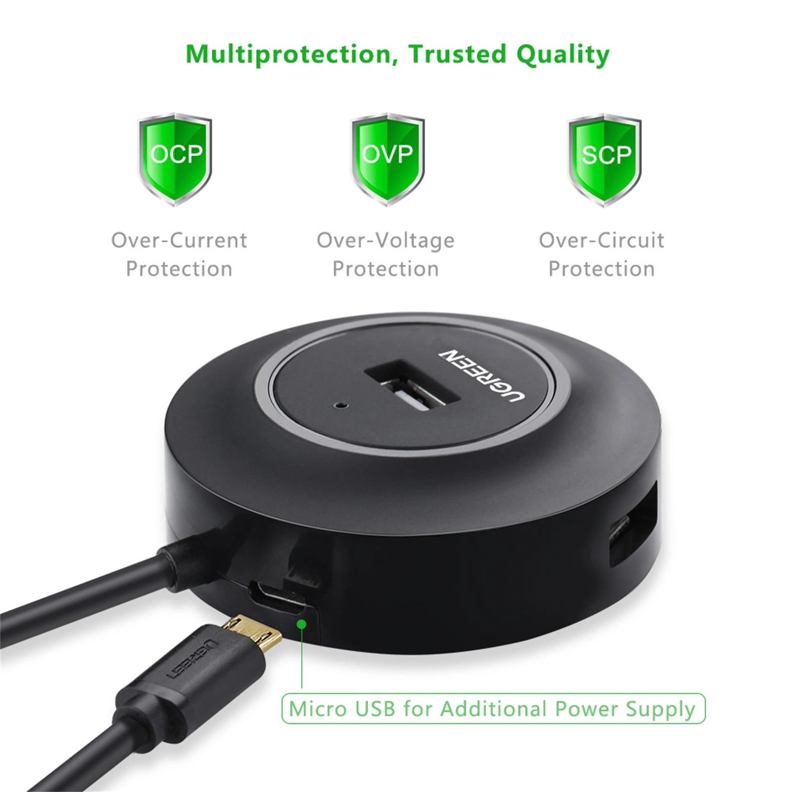 UGREEN 4 – Port USB to USB 2.0 1 Meter HUB – CR106 – 20277 – 18 Months Warranty