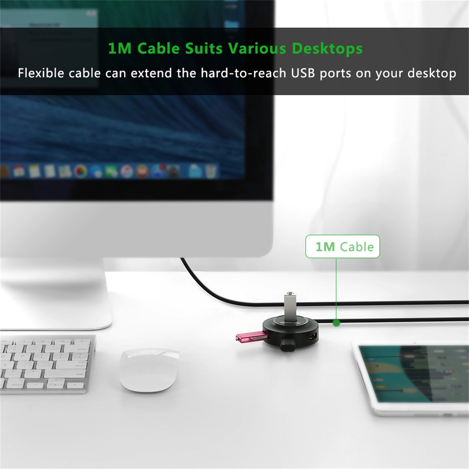 UGREEN 4 – Port USB to USB 2.0 1 Meter HUB – CR106 – 20277 – 18 Months Warranty