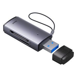 Baseus SD / TF USB Lite Series Adapter Card Reader Gray -WKQX060013 – 1 Year Warranty