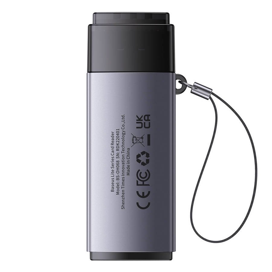 Baseus SD / TF USB Lite Series Adapter Card Reader Gray -WKQX060013 – 1 Year Warranty