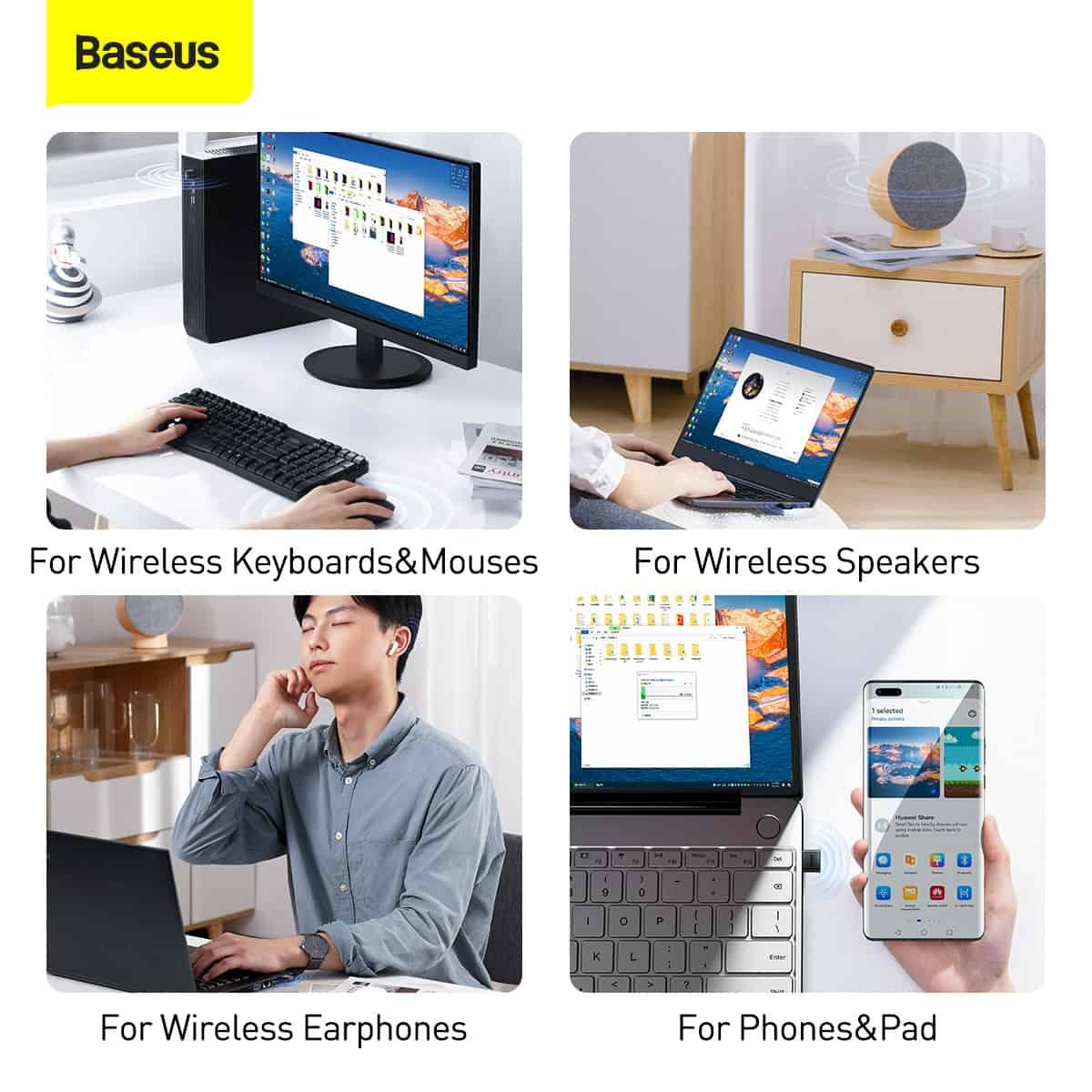 Baseus Bluetooth 5.0 USB Adapter Receiver Black -ZJBA000001- 1 Year Warranty – 1 Year Warranty