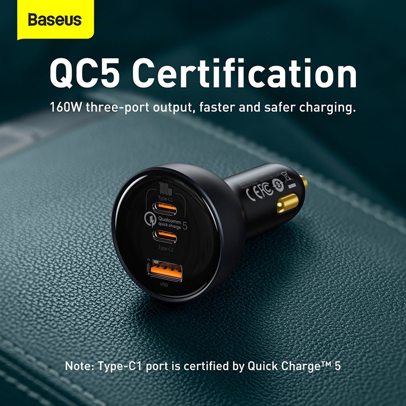 Baseus 160W Qualcomm? Quick Charge? 5 Technology Car Charger 2C+U- 1 Year Warranty – 1 Year Warranty
