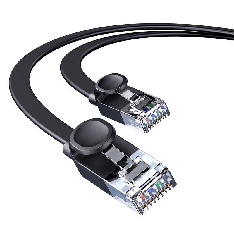 Baseus CAT 6 ? 1m High Speed Six types of RJ45 Gigabit Network Cable (flat cable) Black ? PCWL-B01 ? 1 Year Warranty – 1 Year Warranty