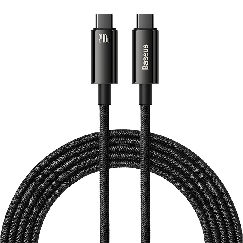 Baseus 3Meter 240W Tungsten Gold Type-C to Type-C Fast Charging Data Cable – (Black) – CAWJ040201- 1 Year Warranty
