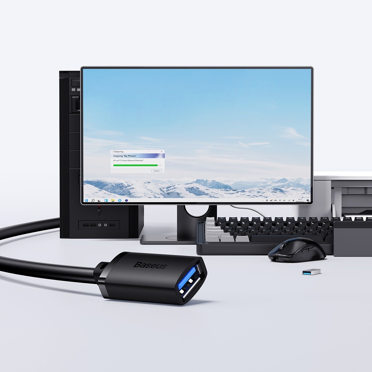Baseus 5m AirJoy Series USB3.0 Extension Cable Cluster Black – B00631103111-05- 1 Year Warranty