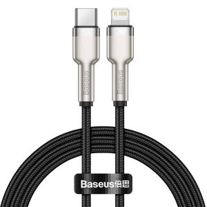 Baseus Cafule Series 0.25M Metal Data Cable Type-C to iP PD 20W Black – CATLJK-01 – 1 Year Warranty – 1 Year Warranty