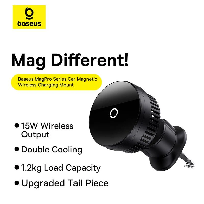 Baseus 15W MagPro Series Magnetic Wireless Charging Car Mount Air Vent Version – 1 Year Warranty